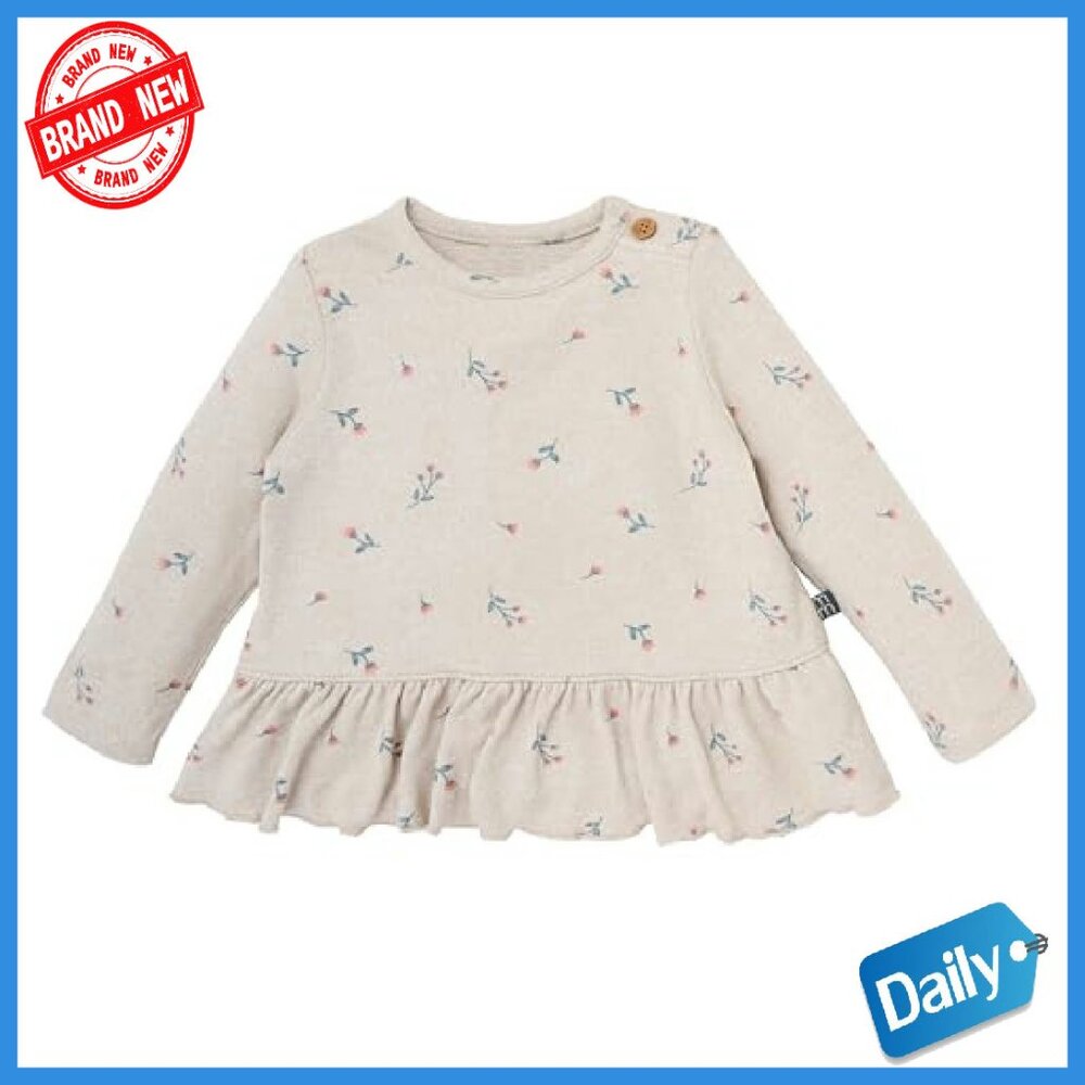 Baby Girl Hacci Top & Pant Set - Soft Peplum Outfit - Size 0-6 - Picture 3 of 8